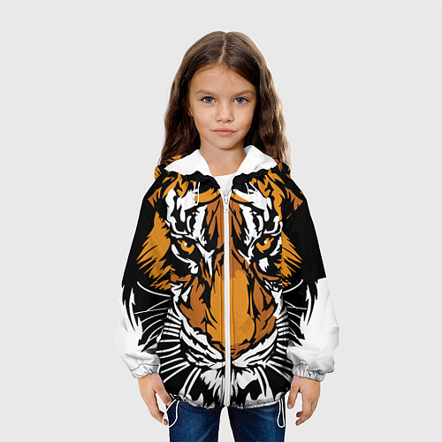 Детская куртка Взгляд хозяина джунглей / 3D-Белый – фото 3