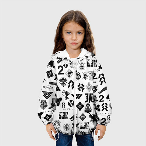 Детская куртка DESTINY 2 LOGO PATTERN ДЕСТИНИ / 3D-Белый – фото 3