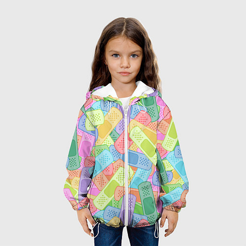Детская куртка Цветные пластыри / 3D-Белый – фото 3