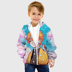 Куртка с капюшоном детская КЛИНОК РАССЕКАЮЩИЙ ДЕМОНОВ, ЗЕНИТЦУ, цвет: 3D-белый — фото 2