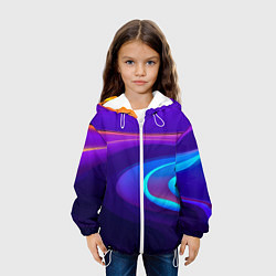 Куртка с капюшоном детская Аква принт, цвет: 3D-белый — фото 2