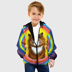 Куртка с капюшоном детская Радужный кот Луиса Уэйна, цвет: 3D-черный — фото 2