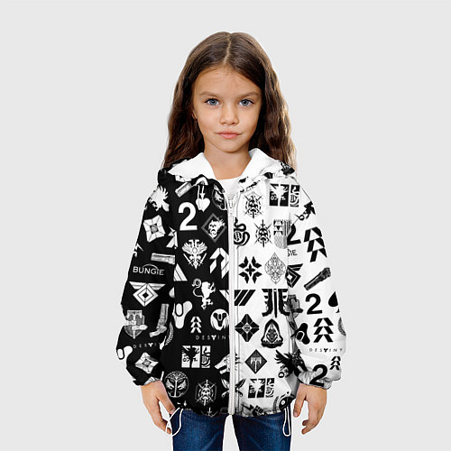 Детская куртка DESTINY LOGOBOMBING ЧЁРНО БЕЛОЕ / 3D-Белый – фото 3
