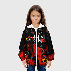 Куртка с капюшоном детская Игра в кальмара пламя, цвет: 3D-белый — фото 2