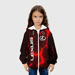 Куртка с капюшоном детская ЛЕКСУС КРАСНЫЕ 3Д ПЛИТЫ, цвет: 3D-белый — фото 2