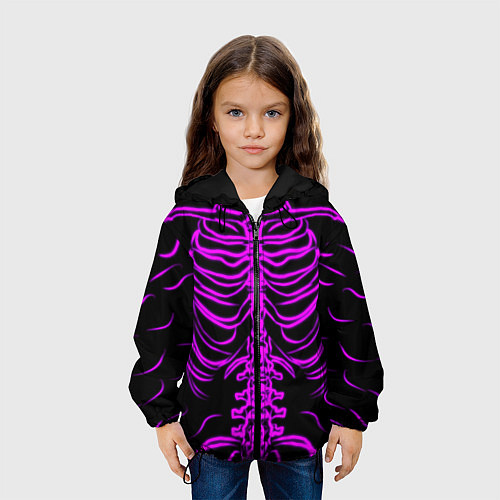 Детская куртка Розовые кости / 3D-Черный – фото 3