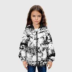 Куртка с капюшоном детская Эффект линогравюры, цвет: 3D-черный — фото 2