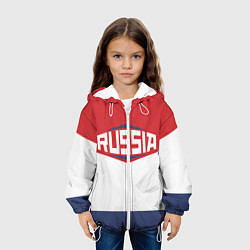 Куртка с капюшоном детская Russia, цвет: 3D-белый — фото 2