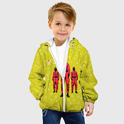 Куртка с капюшоном детская Игра в кальмара Рабочие, цвет: 3D-белый — фото 2