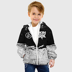 Куртка с капюшоном детская Линкин Парк Лого Рок ЧБ Linkin Park Rock, цвет: 3D-белый — фото 2