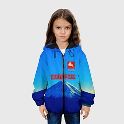 Куртка с капюшоном детская Магадан герб, цвет: 3D-черный — фото 2