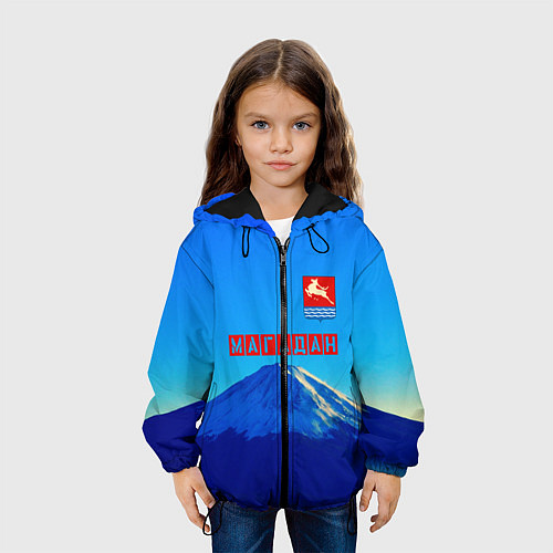 Детская куртка Магадан герб / 3D-Черный – фото 3