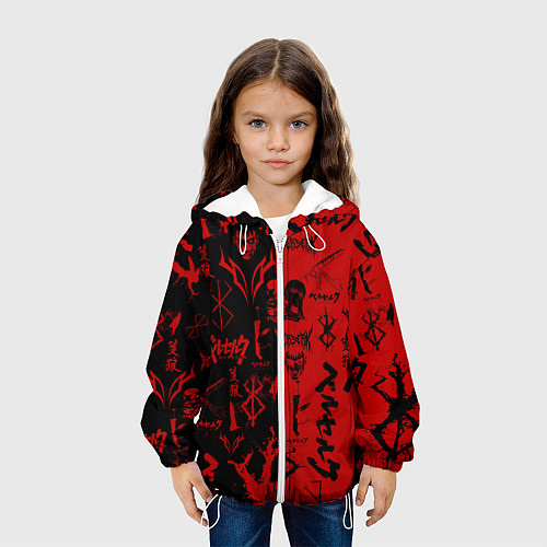 Детская куртка BERSERK BLACK RED БЕРСЕРК ПАТТЕРН / 3D-Белый – фото 3