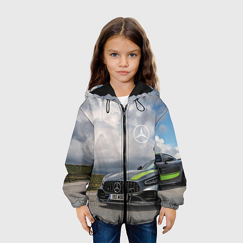 Детская куртка Mercedes V8 Biturbo Racing Team AMG / 3D-Черный – фото 3