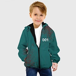 Куртка с капюшоном детская Игра в кальмара: Персонаж 001, цвет: 3D-черный — фото 2
