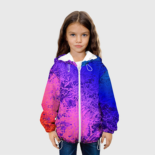 Детская куртка Абстрактный пурпурно-синий / 3D-Белый – фото 3