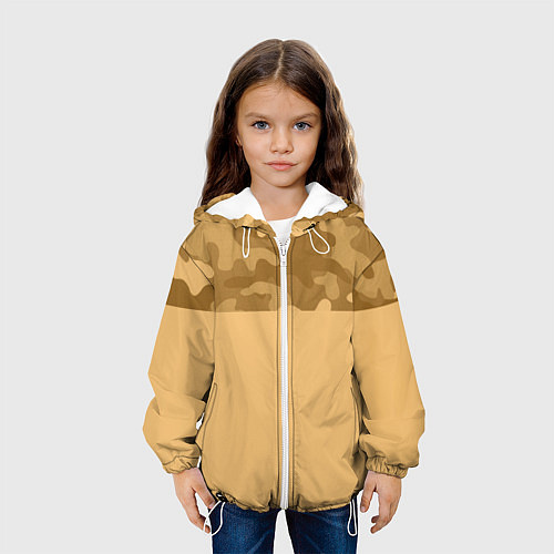 Детская куртка Песочный / 3D-Белый – фото 3