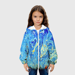 Куртка с капюшоном детская Сползающие краски, цвет: 3D-белый — фото 2