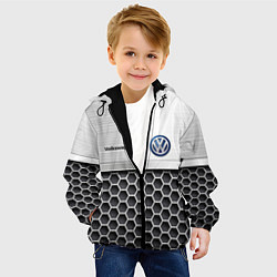 Куртка с капюшоном детская Volkswagen Стальная решетка, цвет: 3D-черный — фото 2