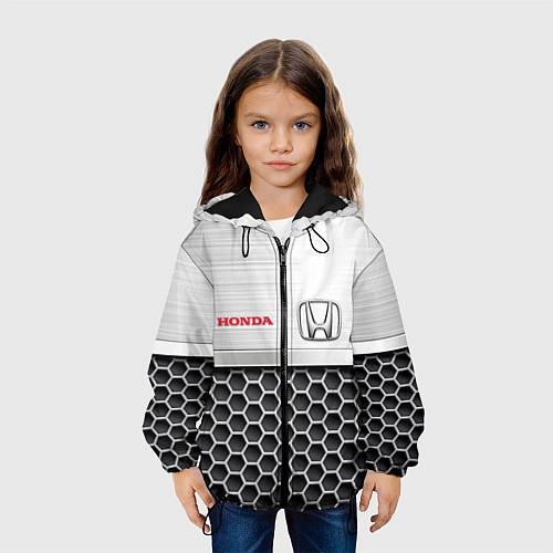 Детская куртка HONDA Стальная решетка / 3D-Черный – фото 3