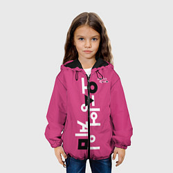 Куртка с капюшоном детская Игра в кальмара: логотип, цвет: 3D-черный — фото 2