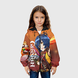 Куртка с капюшоном детская Genshin Impact: Сяо Лин, цвет: 3D-черный — фото 2