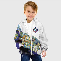Куртка с капюшоном детская Бэха в стиле поп-арт, цвет: 3D-белый — фото 2