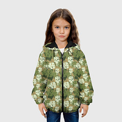 Куртка с капюшоном детская Силуэты Черепов камуфляж, цвет: 3D-черный — фото 2