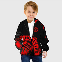 Куртка с капюшоном детская МАНЧЕСТЕР ЮНАЙТЕД КРАСНЫЙ ЛОГО, цвет: 3D-черный — фото 2