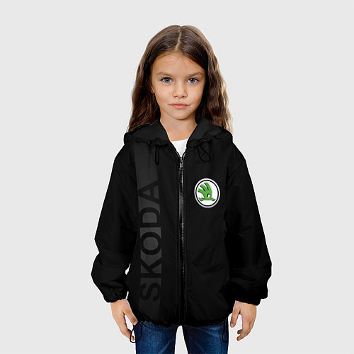 Детская куртка Шкода, полоса / 3D-Черный – фото 3