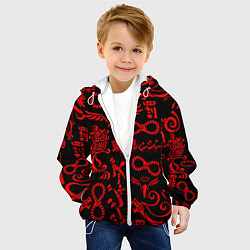 Куртка с капюшоном детская ТОКИЙСКИЕ МСТИТЕЛИ КРАСНЫЕ ТАТУ, цвет: 3D-белый — фото 2