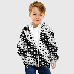 Куртка с капюшоном детская Следы от Лап, цвет: 3D-белый — фото 2