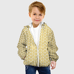 Куртка с капюшоном детская Цветок Жизни золото, цвет: 3D-белый — фото 2