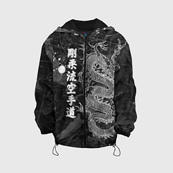Куртка с капюшоном детская Токийский Дракон Иероглифы Dragon Japan, цвет: 3D-черный