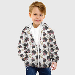 Куртка с капюшоном детская Стаффордширский Бультерьер Bull-Terrier, цвет: 3D-белый — фото 2