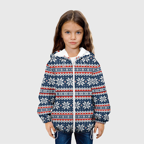 Детская куртка Knitted Christmas Pattern / 3D-Белый – фото 3