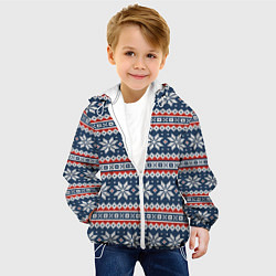 Куртка с капюшоном детская Knitted Christmas Pattern, цвет: 3D-белый — фото 2