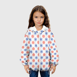 Куртка с капюшоном детская Снежинки паттернsnowflakes pattern, цвет: 3D-белый — фото 2