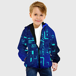 Куртка с капюшоном детская Киберпанк Зима 2022, цвет: 3D-черный — фото 2