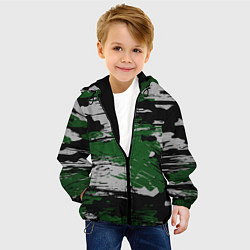 Куртка с капюшоном детская Green Paint Splash, цвет: 3D-черный — фото 2