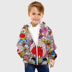 Куртка с капюшоном детская Takashi Murakami кричащий арт, цвет: 3D-белый — фото 2