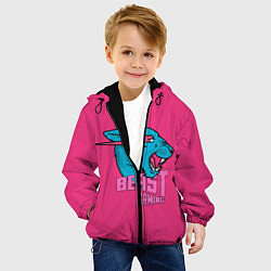 Куртка с капюшоном детская Mr Beast Gaming Full Print Pink edition, цвет: 3D-черный — фото 2