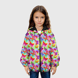 Куртка с капюшоном детская Разноцветные Бабочки Color, цвет: 3D-черный — фото 2