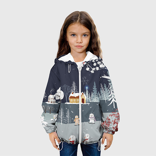 Детская куртка Снеговики и Мишки 2022 / 3D-Белый – фото 3