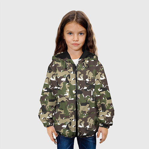 Детская куртка Камуфляж из Собак Camouflage / 3D-Черный – фото 3