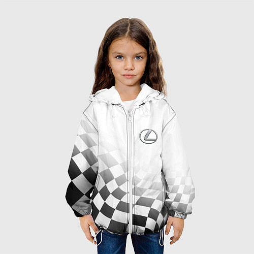 Детская куртка Lexus, Лексус спорт финишный флаг / 3D-Белый – фото 3