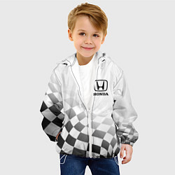 Куртка с капюшоном детская HONDA, ХОНДА СПОРТ, ФИНИШНЫЙ ФЛАГ, цвет: 3D-белый — фото 2
