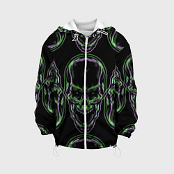 Куртка с капюшоном детская Skulls vanguard pattern 2077, цвет: 3D-белый