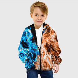 Куртка с капюшоном детская Огненное пламя, цвет: 3D-черный — фото 2