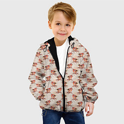 Куртка с капюшоном детская Зима снегири, цвет: 3D-черный — фото 2